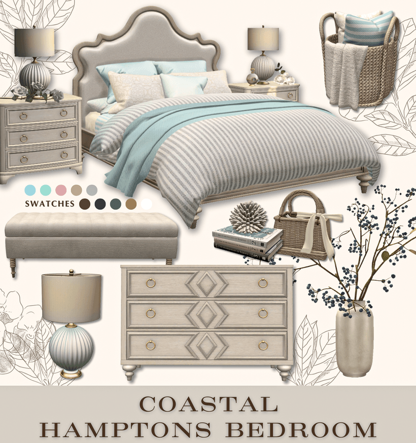 Скриншот мода Мебель для спальни Coastal Hamptons Bedroom